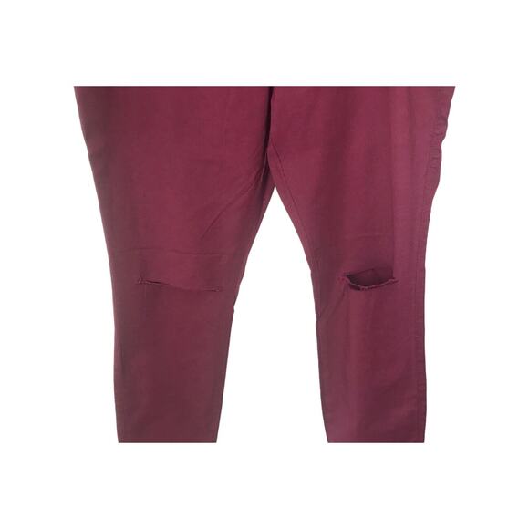 Fashion Nova Jeans Womens Size 2X Burgundy Canopy 2X High Waisted Tencel Blend - Picture 3 of 12